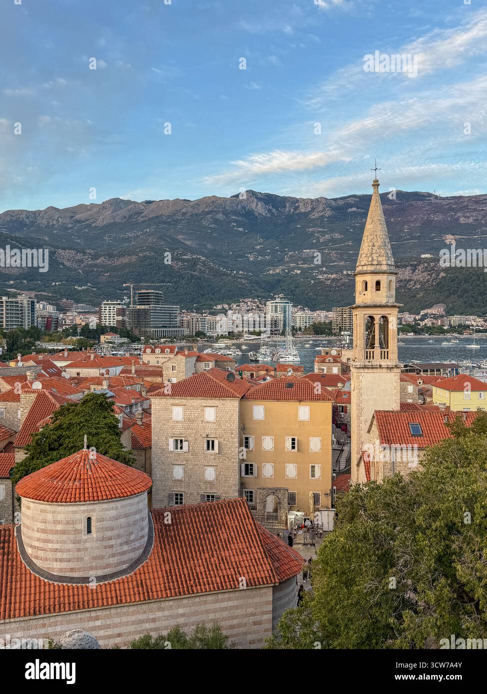 Blick von der Zitdel, Budva, Montenegro. - Smartphone-aufgenommenes Stockfoto
