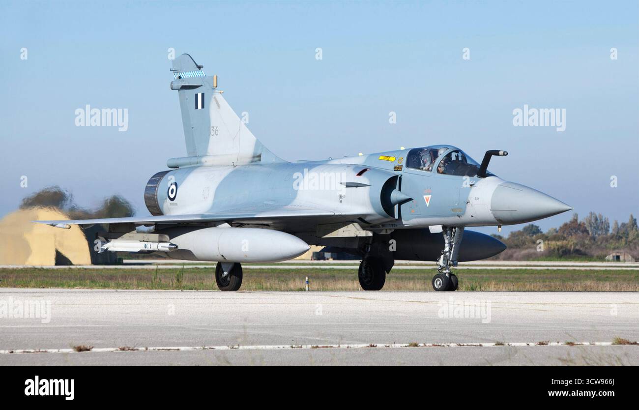 Hellenic Air Force Mirage 2000. Foto: Griechische Luftwaffe. Stockfoto