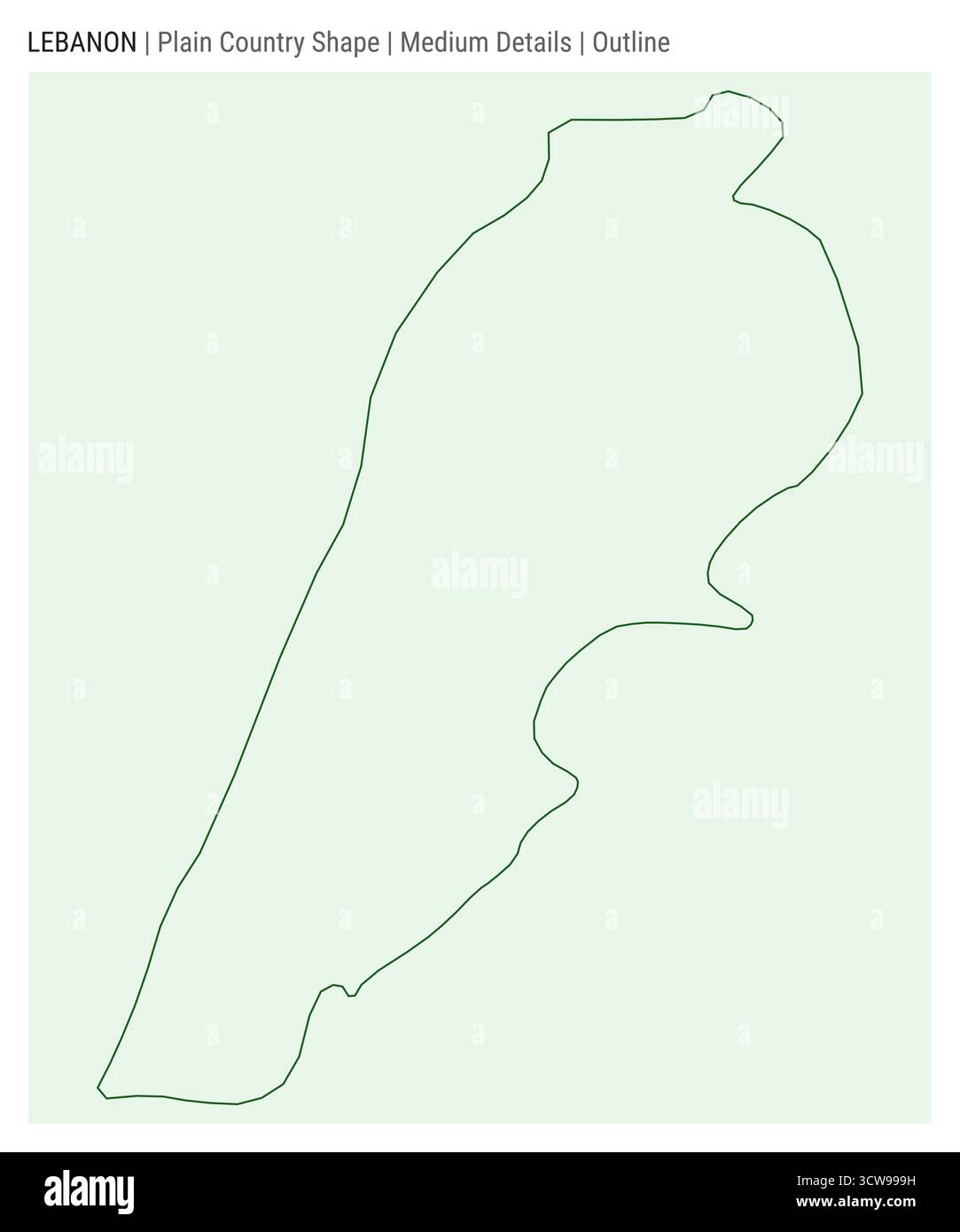 Libanon einfache Landkarte. Mittlere Details. Umrissstil. Gestalt des Libanon. Vektorabbildung. Stock Vektor