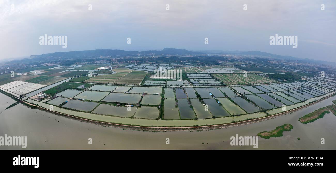 Luftaufnahmen des Tonghu Wetland Park in der Zhongkai Hightech Zone, Huicheng, Huizhou City Stockfoto