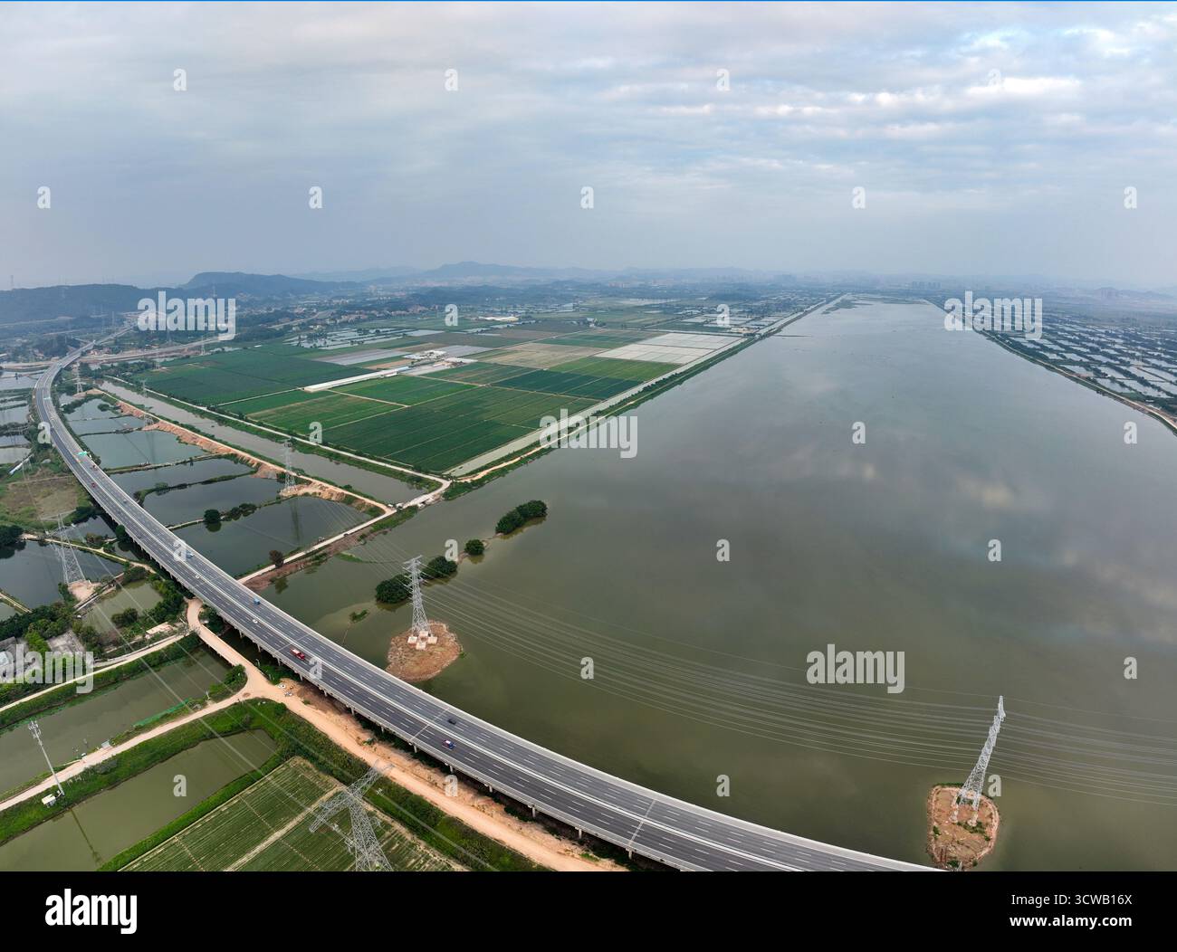 Luftaufnahmen des Tonghu Wetland Park in der Zhongkai Hightech Zone, Huicheng, Huizhou City Stockfoto
