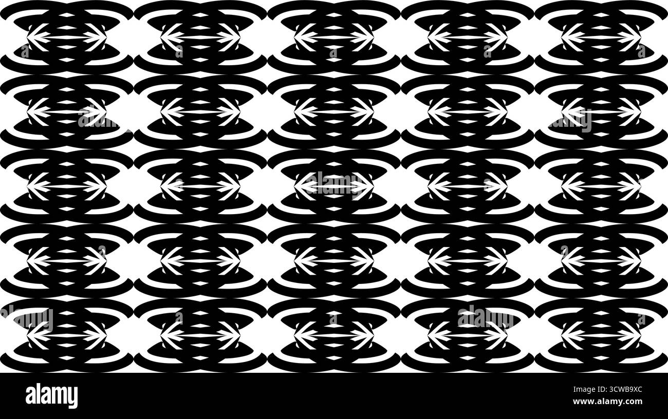 Nahtloses abstraktes geometrisches Muster in Schwarz und weiß für optische Kunst Stock Vektor