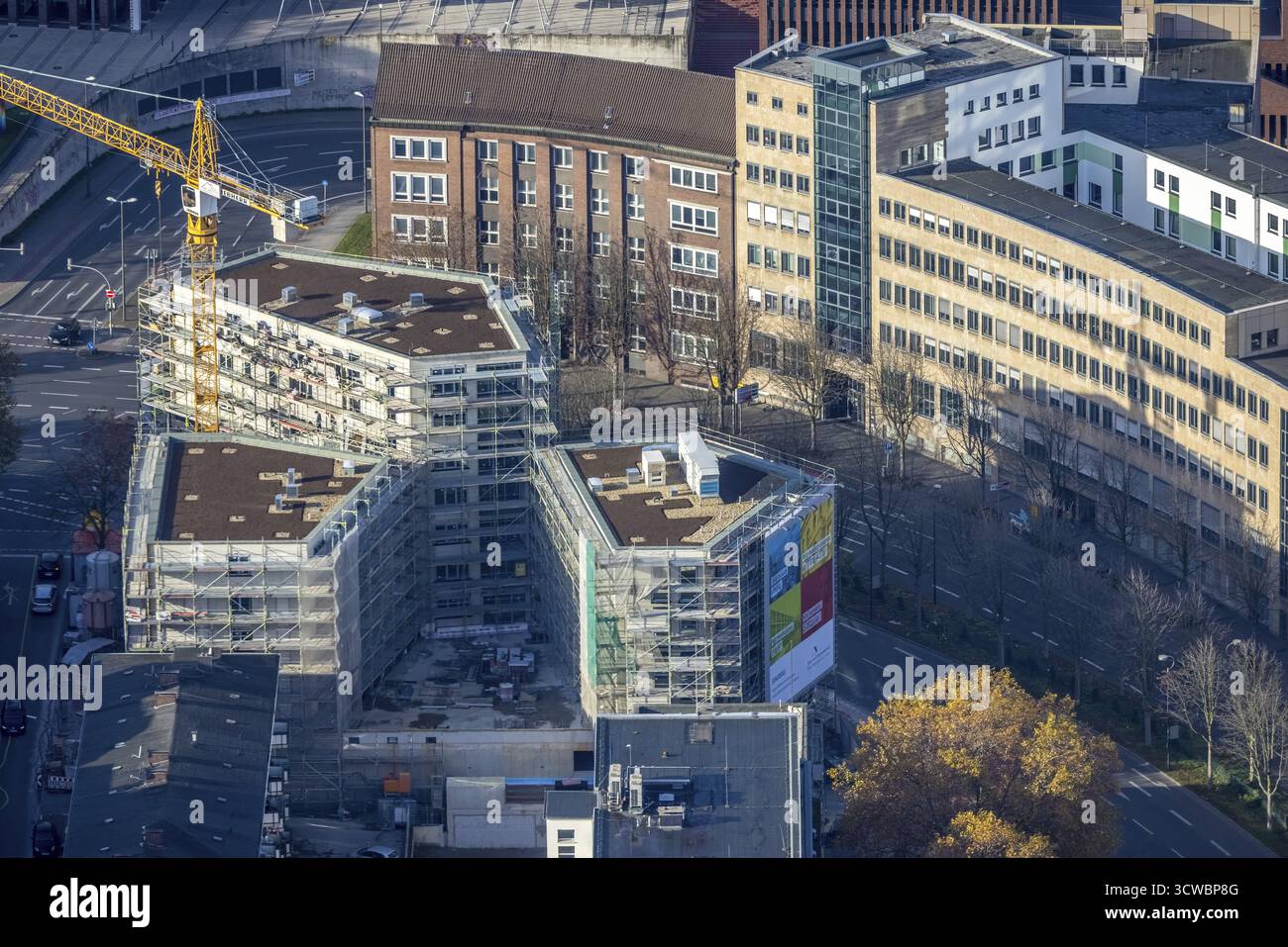Aus der Vogelperspektive, Neubau zwischen Königswall und Schniedingsstraße, gegenüber Harenberghaus und Dortmunder U, Emschergenossenschaft Verwaltung Ki¿½ Stockfoto
