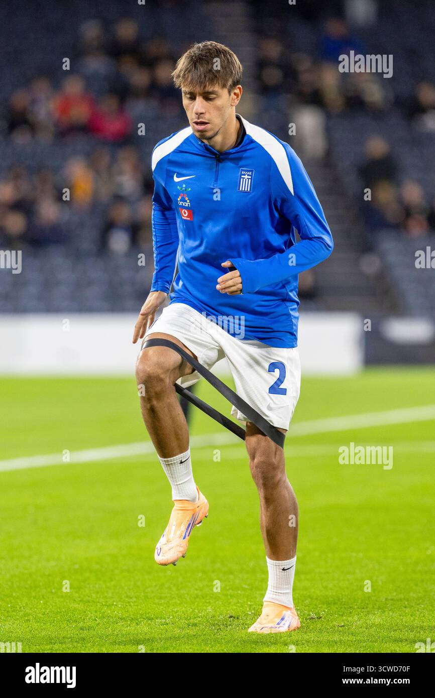 giorgos vagiannidis, professioneller Fußballspieler, spielt für die griechische Nationalmannschaft. Bild, das während eines Prämatch-Trainings und einer Aufwärmsitzung aufgenommen wurde. Stockfoto