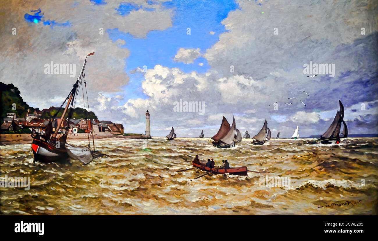 Claude Monet - seine-Mündung in Honfleur 1865. Stock Vektor
