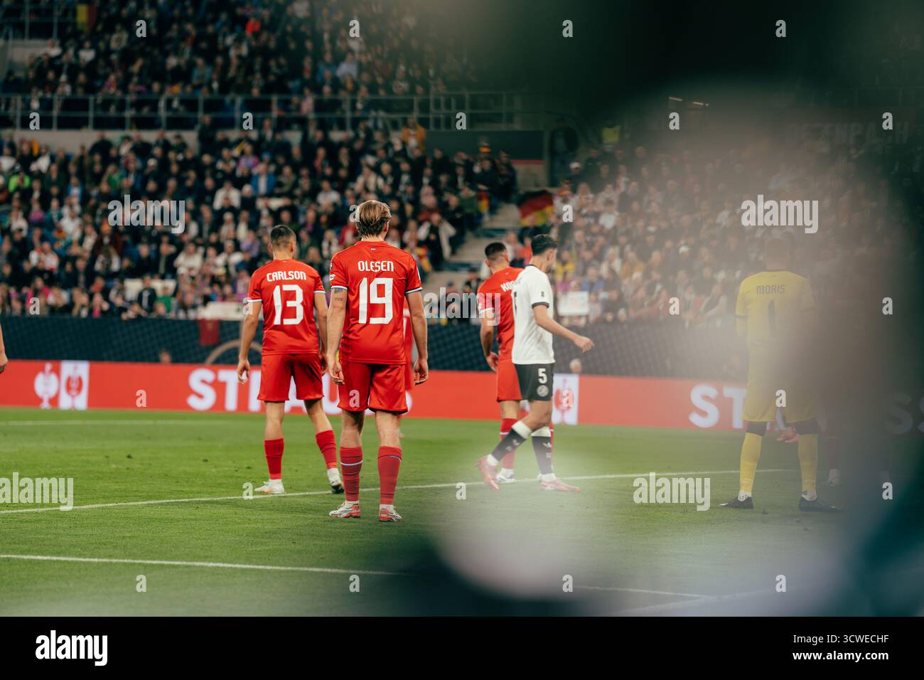 Sinsheim, Deutschland. Oktober 2025. Sinsheim, Deutschland, 10. Oktober 2025 Jonathan Burkardt (#19 - Deutschland) während des UEFA-Qualifikationsspiels zwischen Deutschland und Luxemburg in der PreZero Arena in Sinsheim. (Gabor Baumgarten/SPP) Credit: SPP Sport Press Photo. /Alamy Live News Stockfoto