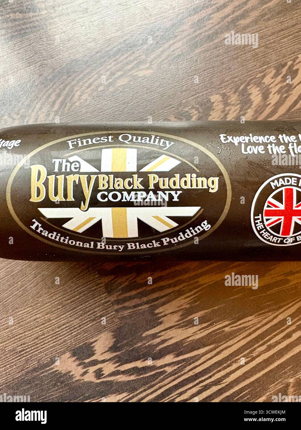 Vergraben Sie schwarzen Pudding - Smartphone-aufgenommenes Stockfoto