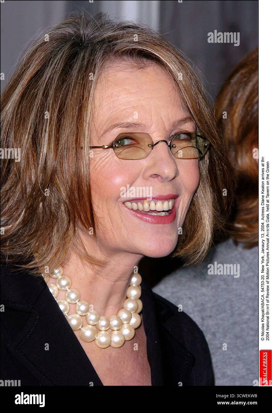 Schauspielerin Diane Keaton kommt bei der National Board of Review of Motion Pictures Annual Awards Gala 2004 an, die am Dienstag, den 13. Januar 2004 in Tavern on the Green in New York stattfindet. (Im Bild: Diane Keaton). Foto: Nicolas Khayat/ABACA. Quelle: Abaca Press/Alamy Live News Stockfoto