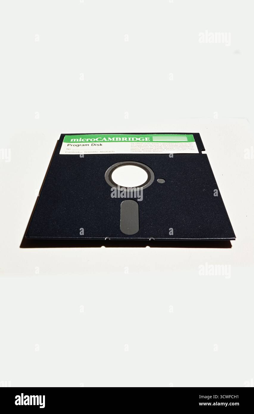 5,25-Zoll-Diskette für frühe Computer, diese von Micro Cambridge Stockfoto