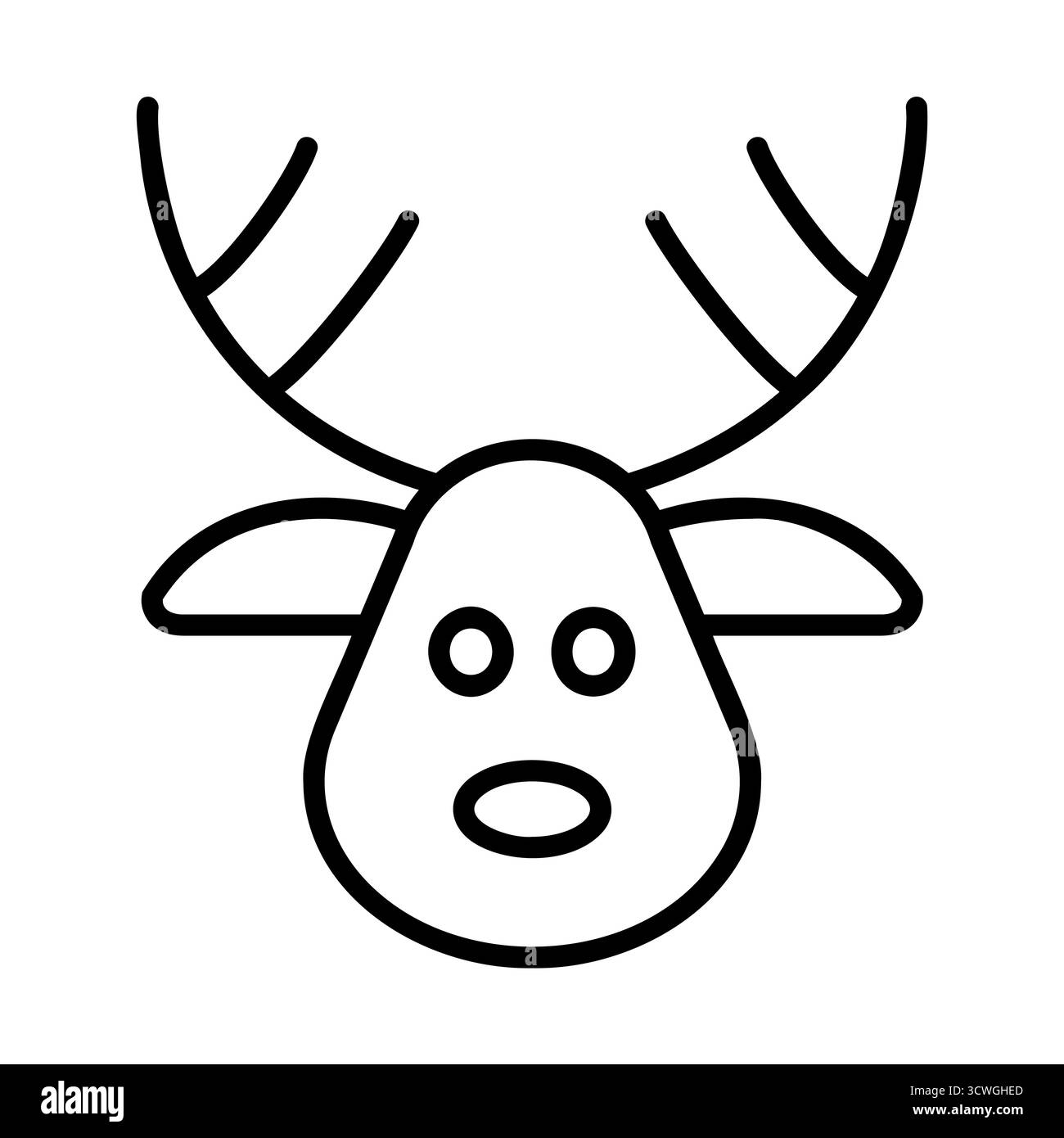 Symbol für Elch-Rentier, Symbol für Weihnachten und Winter, perfekt für festliche Illustrationen, Muster und Weihnachtskarten. Stock Vektor