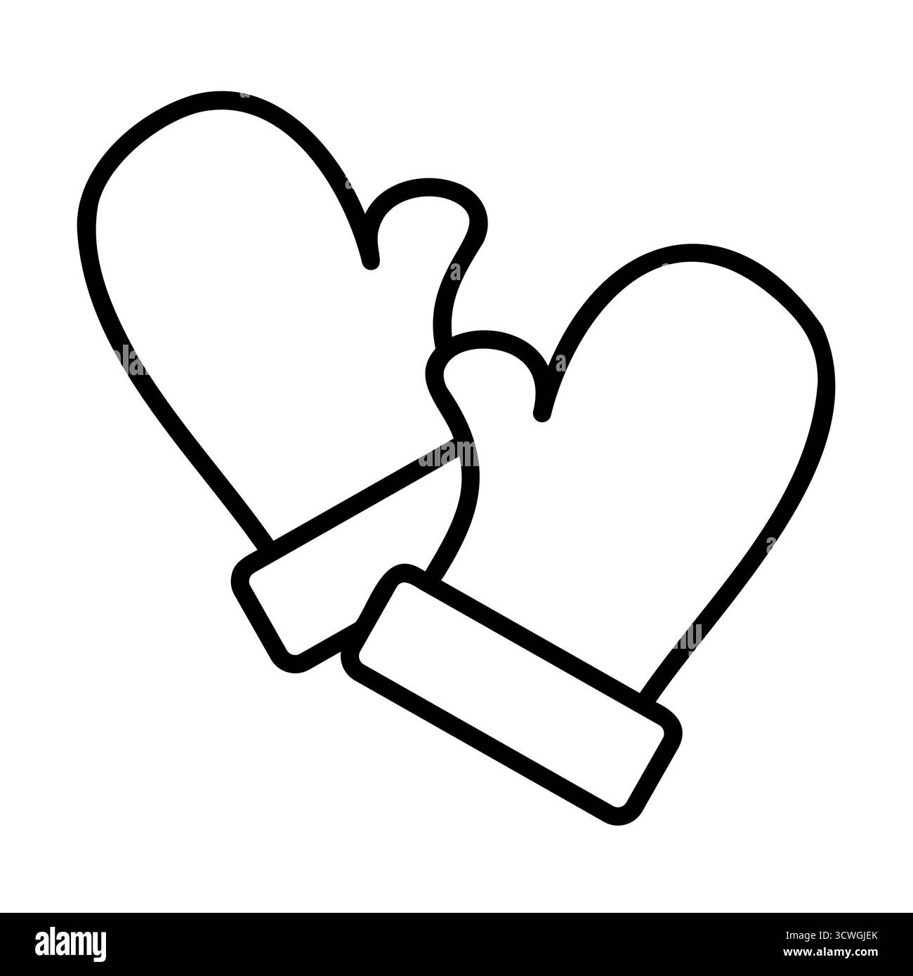 Kuschelige Santa Handschuhe umranden Vektor, symbolisieren Wärme und Weihnachtsgeist, ideal für festliche Illustrationen und Winterbekleidung Design. Stock Vektor