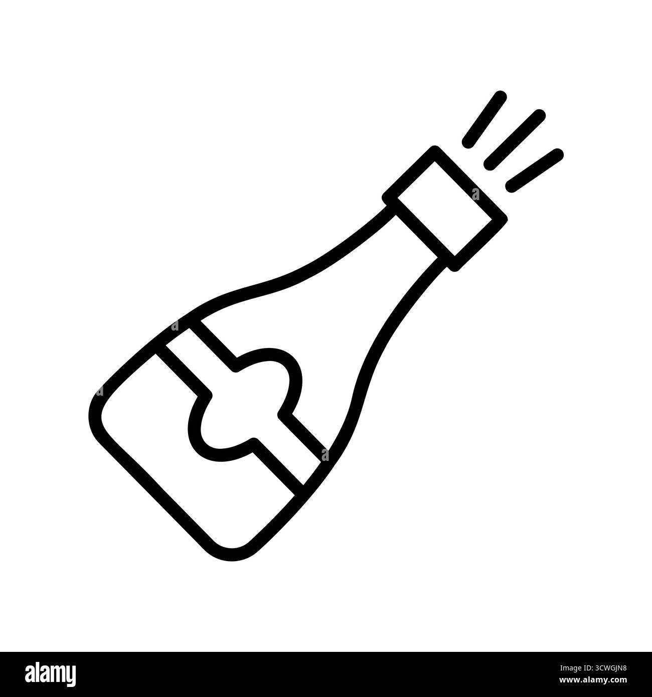 Elegante Sektflasche symbolisiert Feier und Freude, ideal für Weihnachten, Silvester und festliche Designs. Stock Vektor