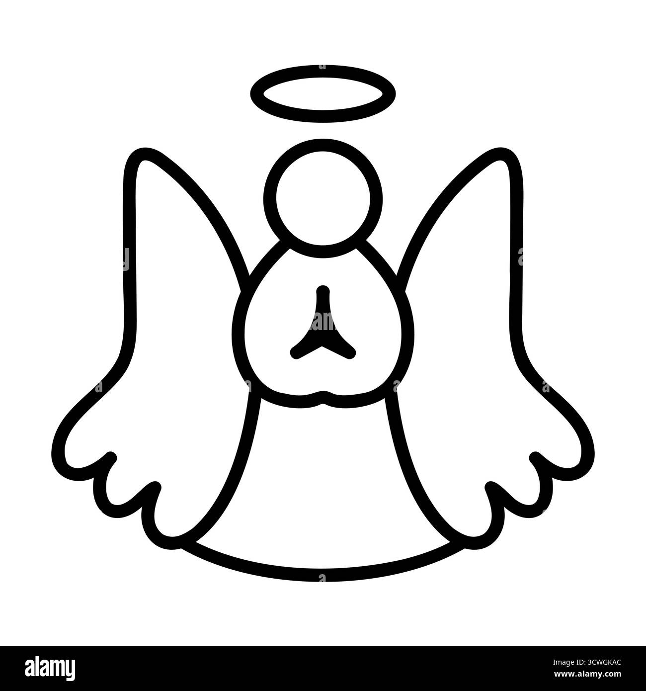 Eleganter Weihnachtsengel, Symbol für Frieden und Freude, perfekt für Grußkarten, Dekorationen und festliches Branding. Stock Vektor