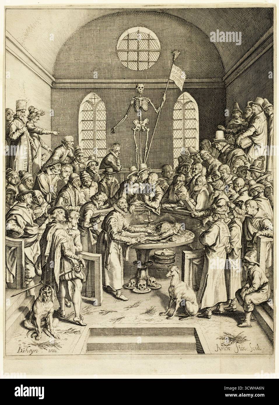 Die anatomische Lehre von Professor Pauw. Andries Stock nach Jacques de Gheyn II. 1615. Stockfoto