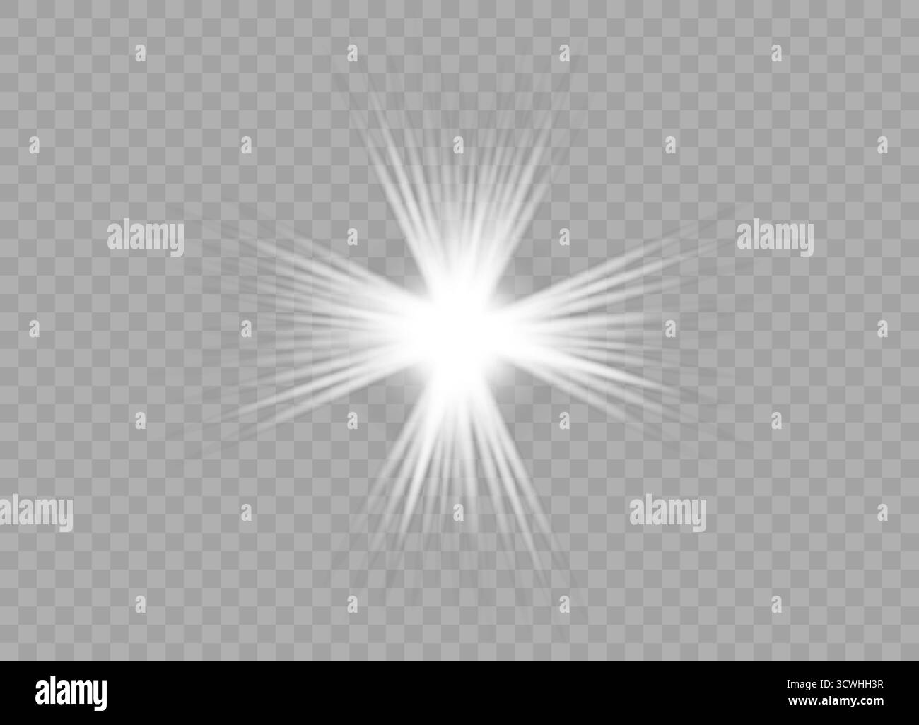 Heller Lichteffekt auf transparentem Hintergrund Stock Vektor