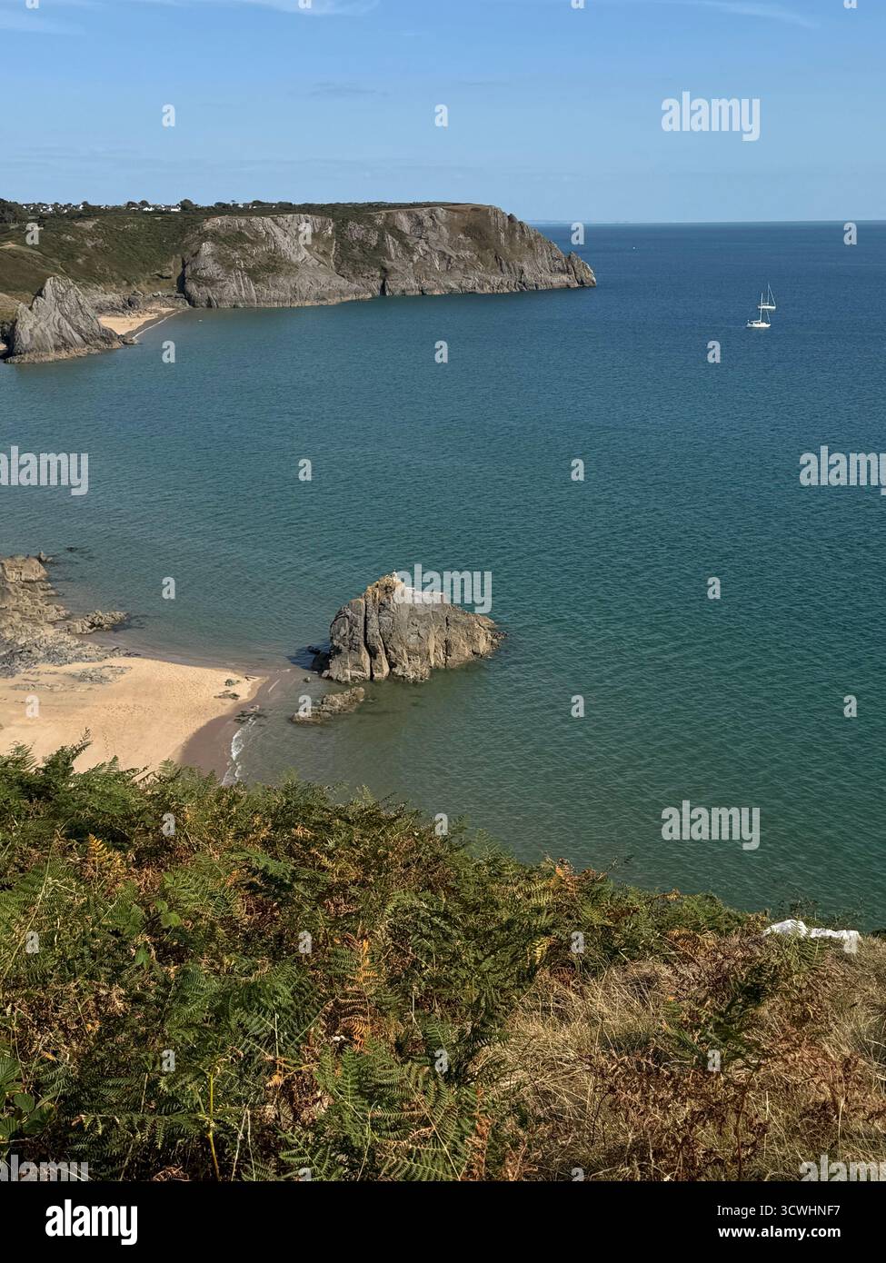 Three Cliffs Bay, The Gower, Wales vom Weg zur Oxwich Bay Stockfoto
