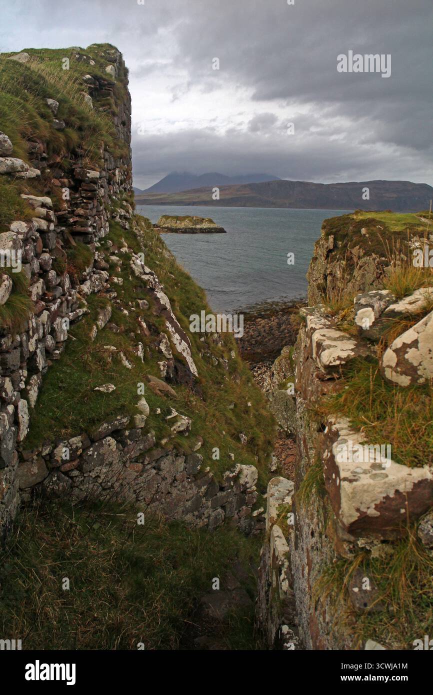 Dunscaith Castle Isle of Skye Stockfoto