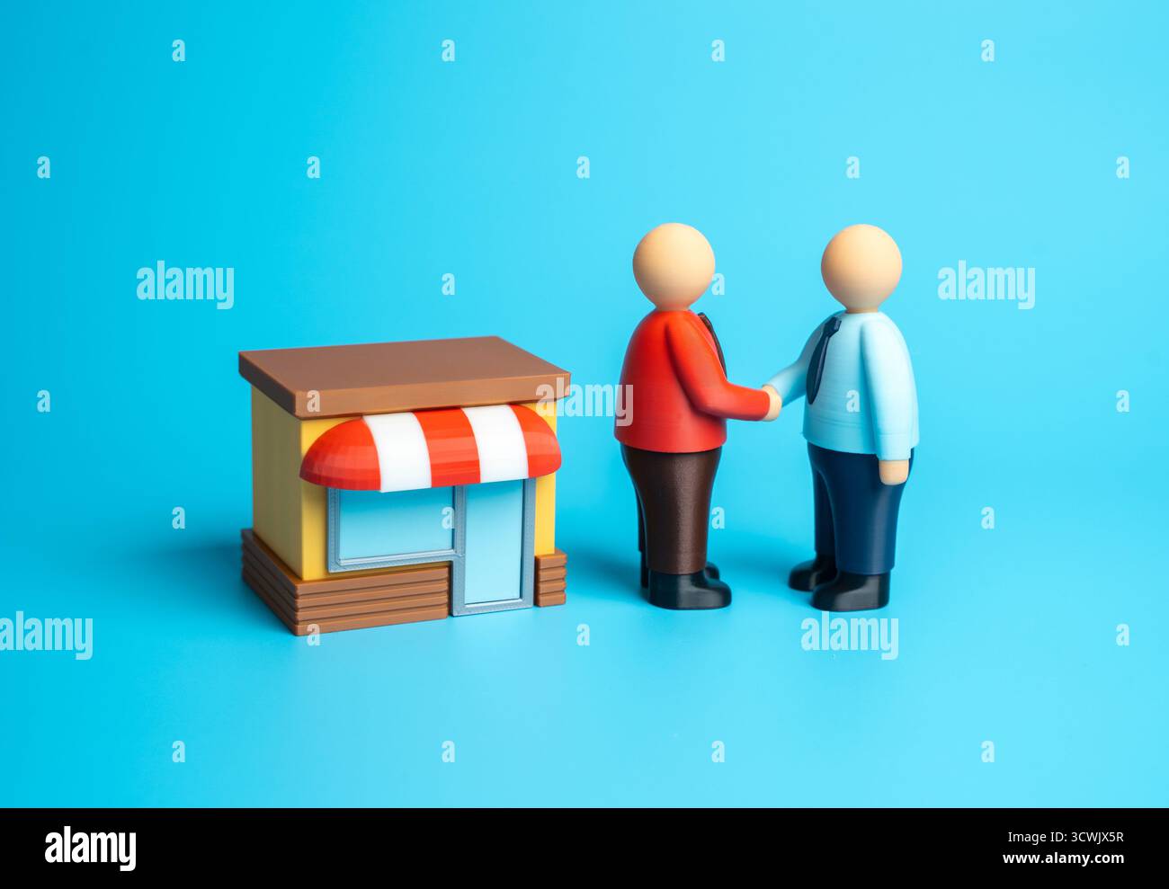 Kaufvertrag für Unternehmen. Geschäftspartnerschaft. Liefervertrag für Waren. Rechtliche Zusammenarbeit, Unternehmergeist und strategische Allianz. unternehmenstransaktion Stockfoto