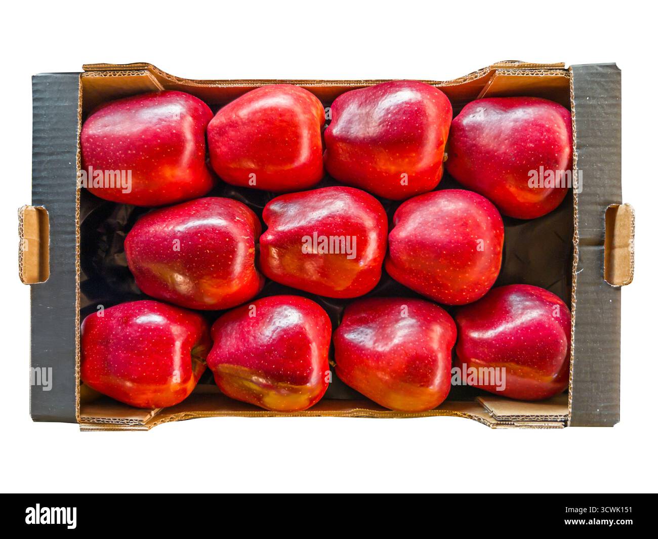 Frische rote Äpfel aus Karton, Kiste Stockfotografie