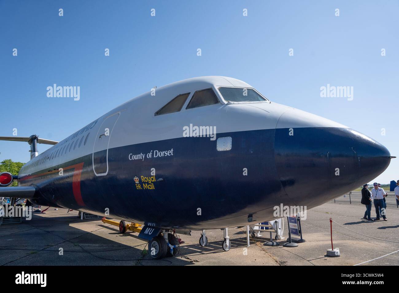 Das historische Royal Mail-Flugzeug „County of Dorset“ ist im Luftfahrtmuseum zu sehen Stockfoto