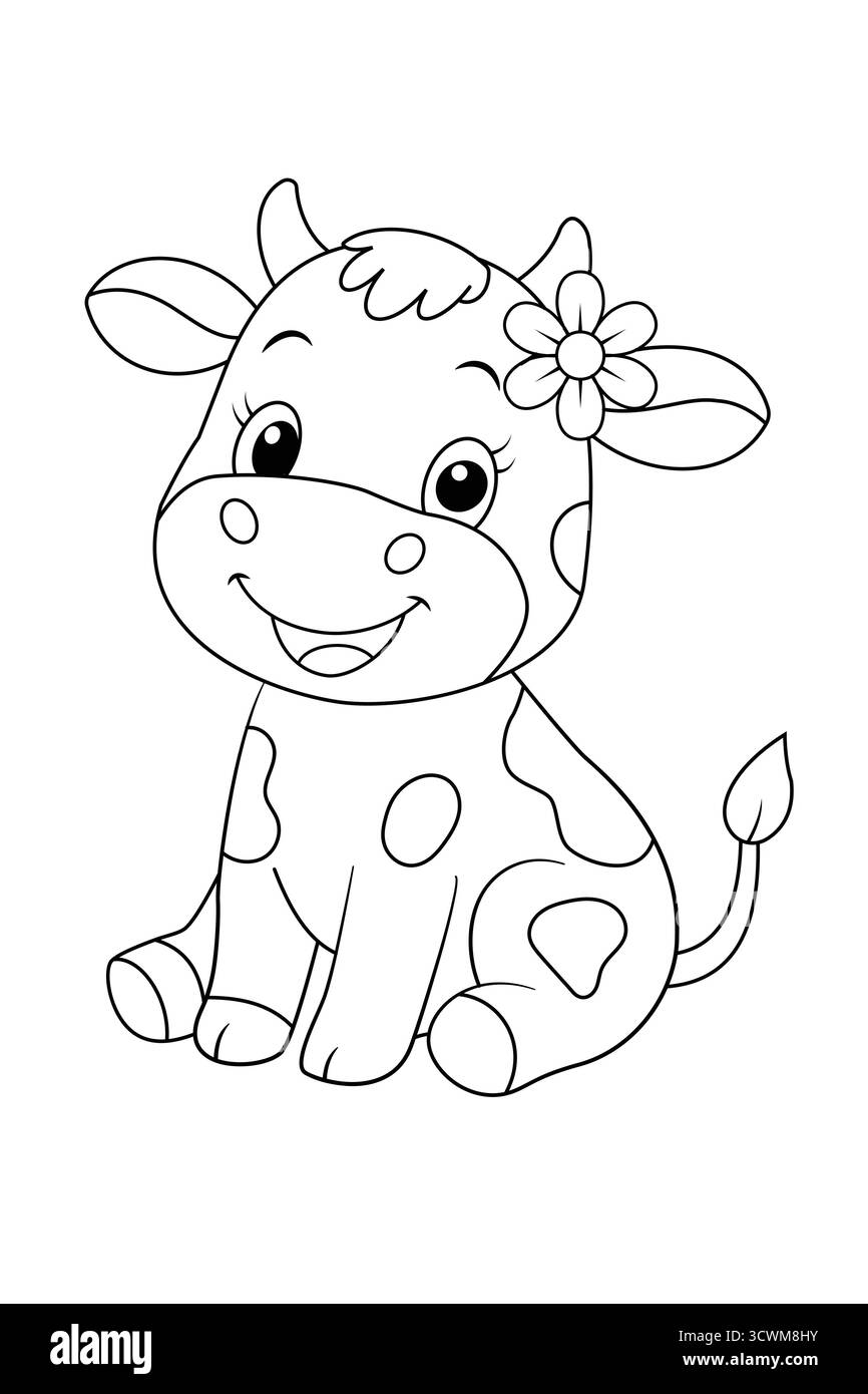 Niedliche Baby Kuh Cartoon Illustration Stock Vektor