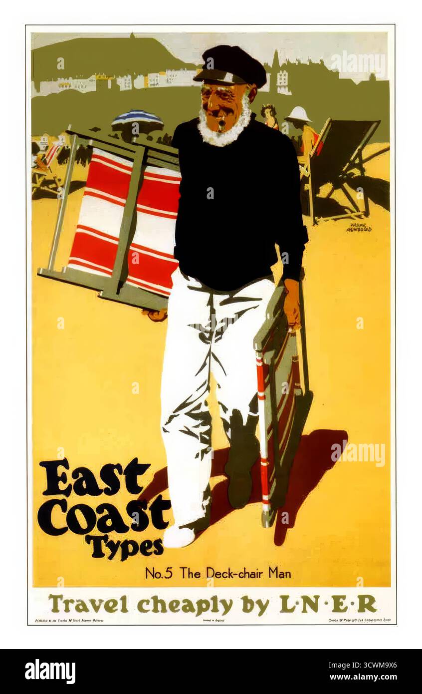 Ein wunderschönes Reiseposter aus dem Jahr 1930 für die Ostküste Englands Stockfoto