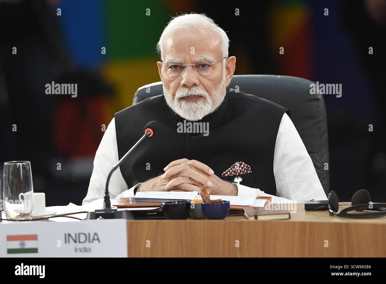 Rio de Janeiro, Brasilien, 6. Juli 2025. Indische Premierministerin Narendra Modi während einer Sitzung auf der BRICS-Plenartagung 2025. Stockfoto