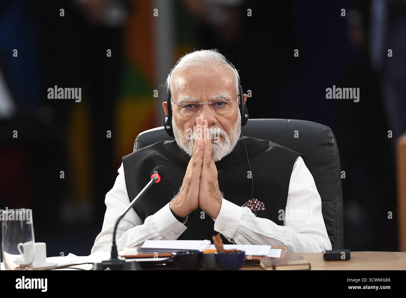 Rio de Janeiro, Brasilien, 6. Juli 2025. Indische Premierministerin Narendra Modi während einer Sitzung auf der BRICS-Plenartagung 2025. Stockfoto