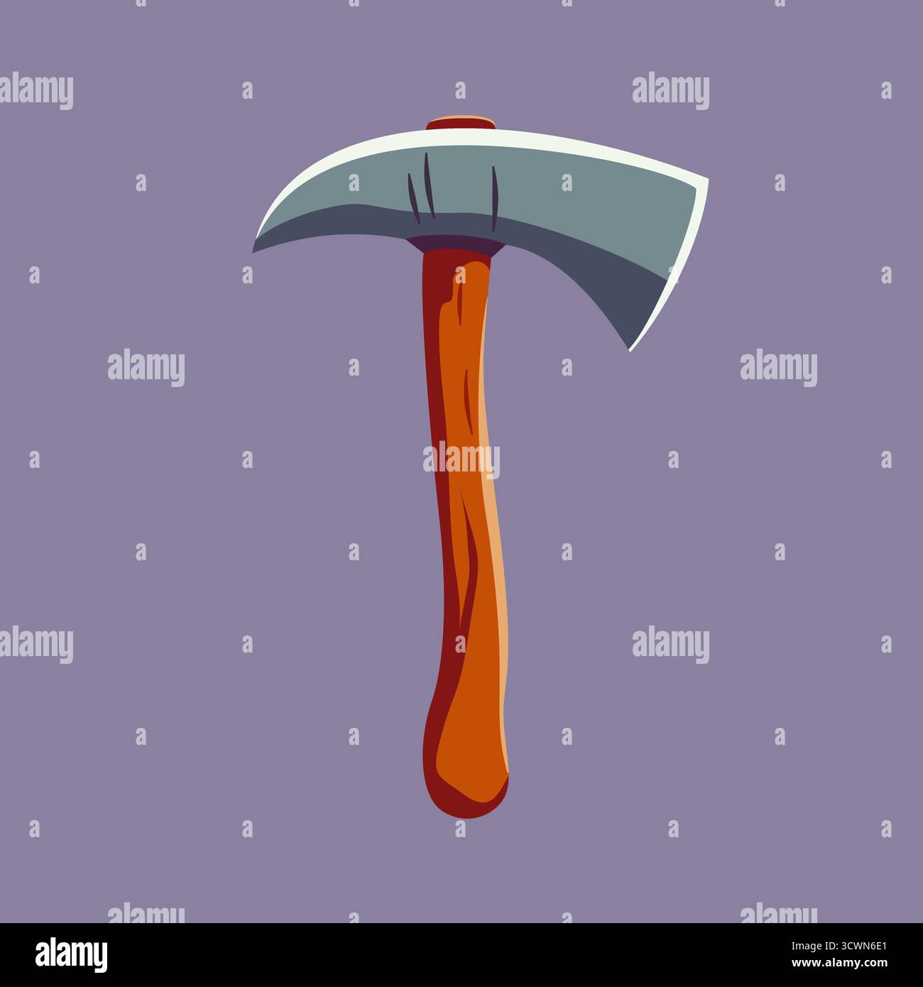 Zeichentrickaxt mit Holzgriff Illustration Stock Vektor