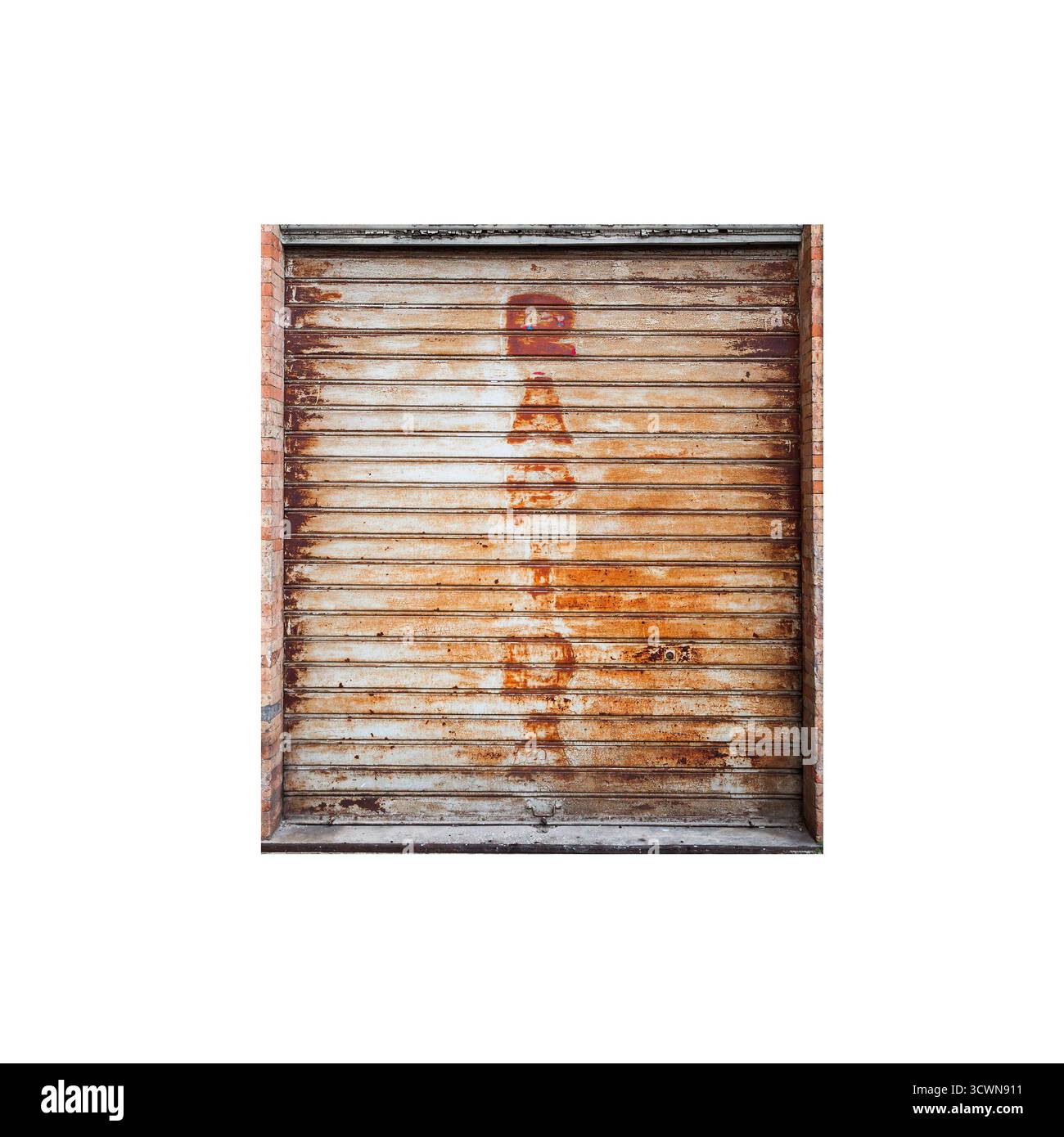 Altes rostiges graues Metalltor isoliert auf weiß. Hintergrundfotostruktur Stockfoto