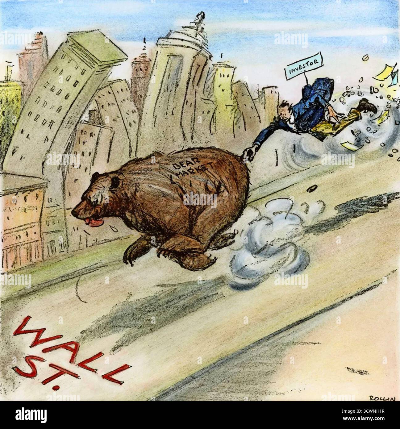 WALL STREET CRASH Ein Cartoon mit dem Titel Tail Holt erschien im New York World Magazin Ein paar Wochen vor dem Börsenkrach. Stockfoto