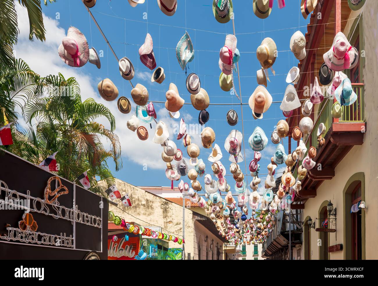In Panama City, der „hat Street“, befindet sich das Hotel im historischen Viertel von Casco Viejo. Die Straße befindet sich an der Calle 1a Oeste. Stockfoto