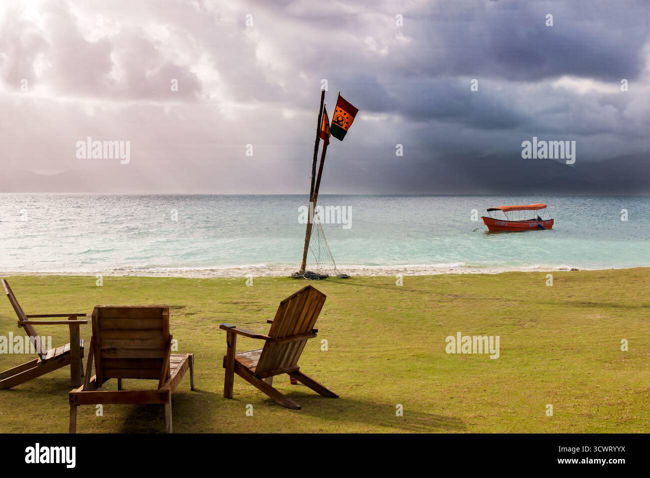 Der Strand auf den San Blas Inseln, ein Wahrzeichen Reiseziel in Mittelamerika Stockfoto