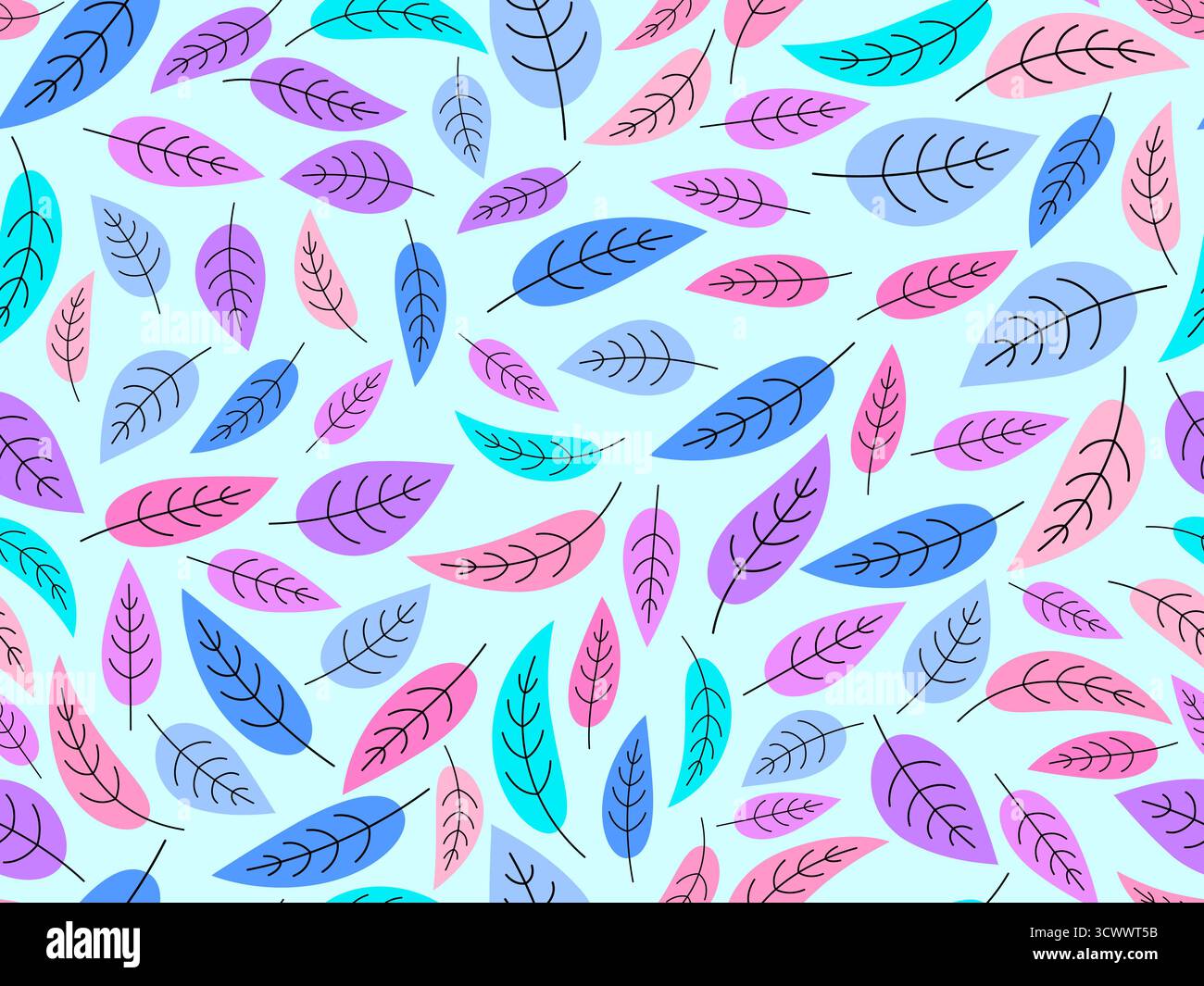 Mehrfarbig hinterlässt ein nahtloses Muster. Herbsthintergrund mit Blättern in einem einfachen Stil. Herbstliche Blätter für Druck, Banner und Geschenkpapier. V Stock Vektor