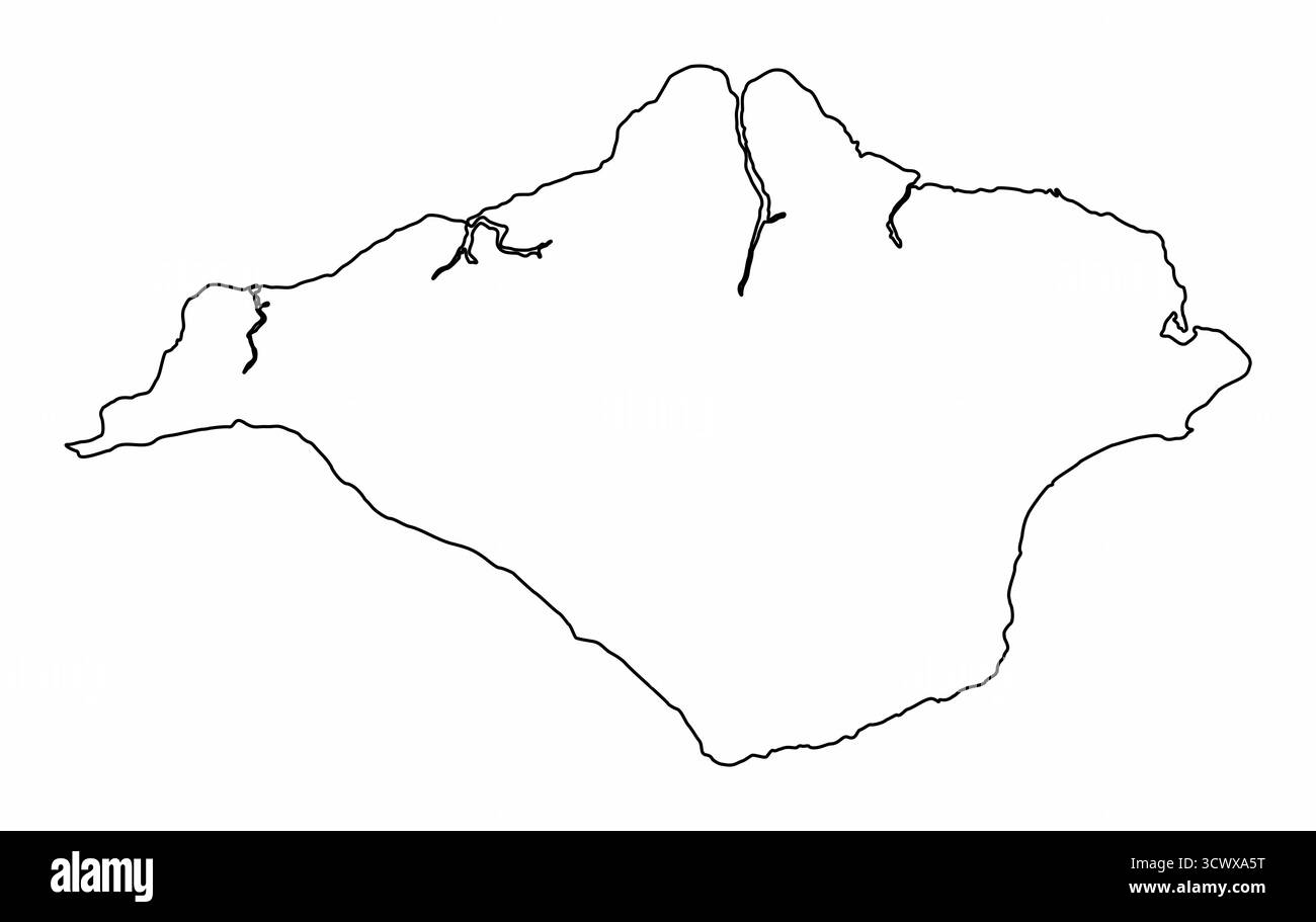 Isle of Wight Umrisskarte isoliert auf weißem Hintergrund, England Stock Vektor