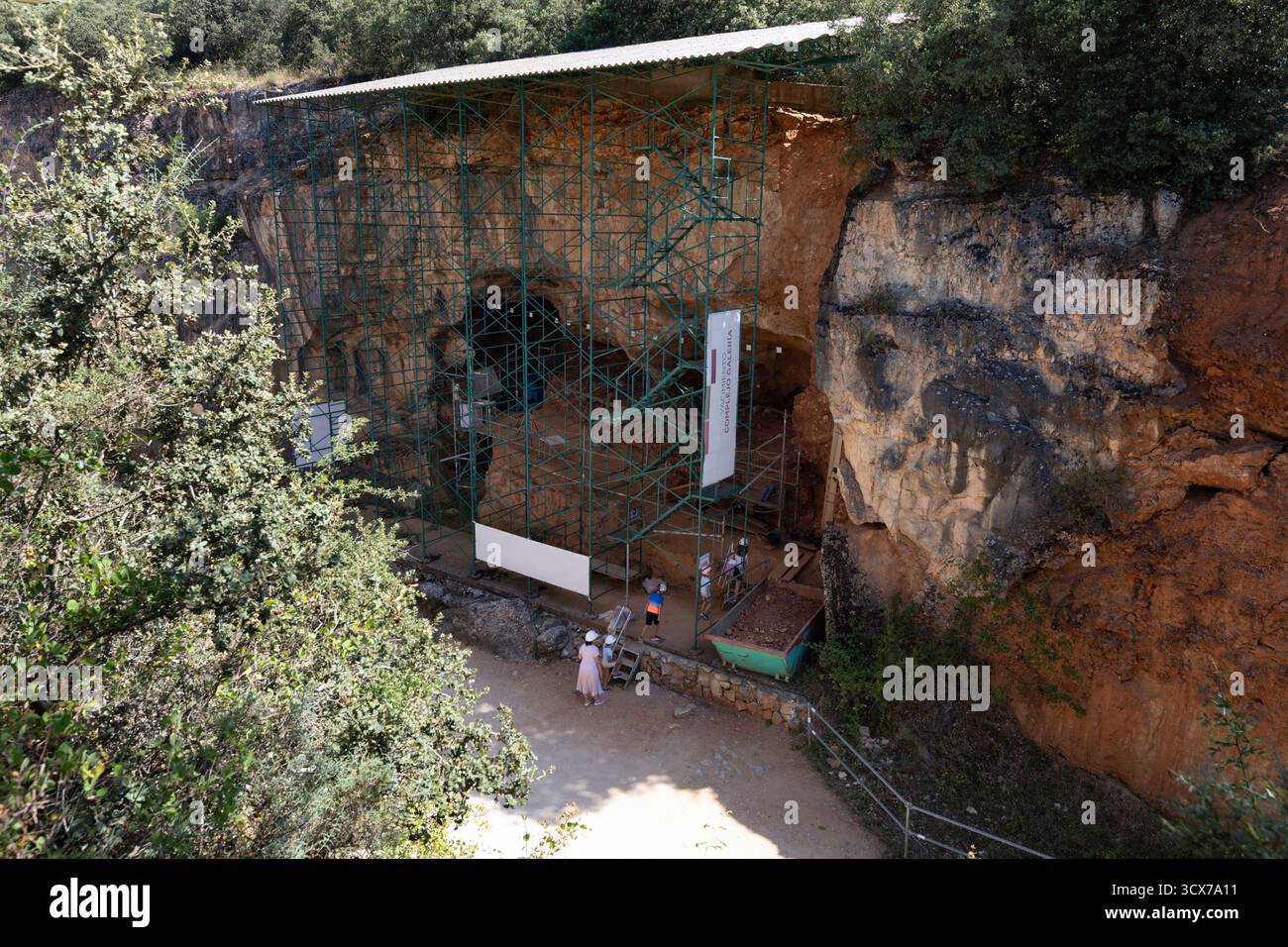 Prähistorische Stätte des Atapuerca Gebirges, Burgos, archäologische Stätte, paläontologische Stätte Stockfoto