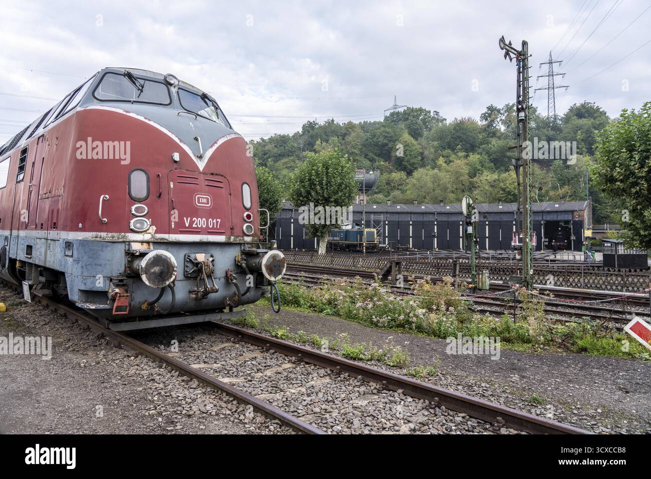 Eisenbahnmuseum Bochum-Dahlhausen, Diesellokomotive V 200 017, Nordrhein-Westfalen, Deutschland Stockfoto