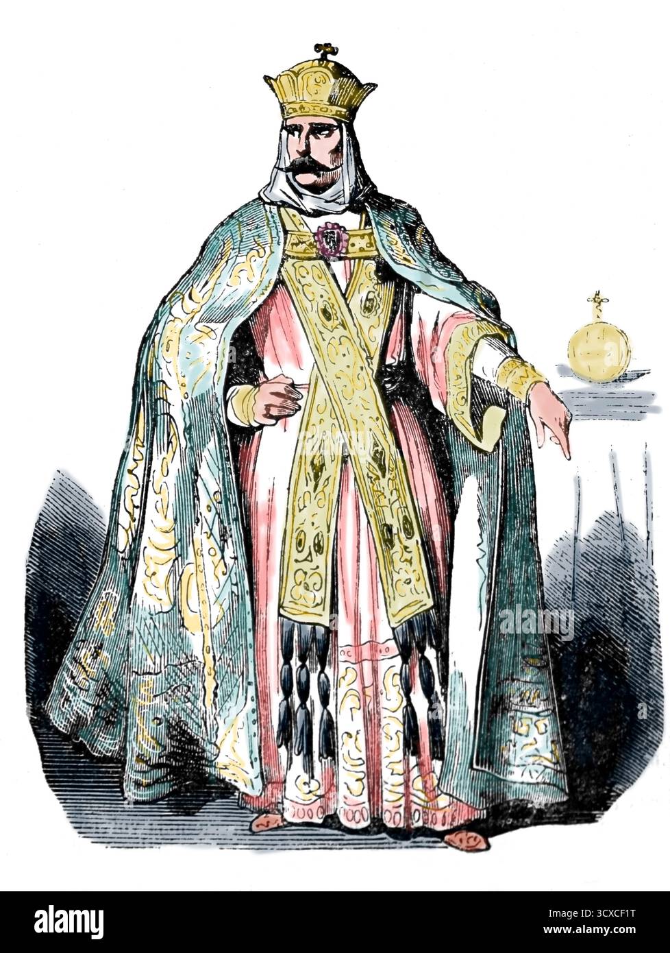 Karl Der Große (748-814). Kaiser Des Heiligen Römischen Reiches. Hochformat. Stich, 19. Jahrhundert. Stockfoto