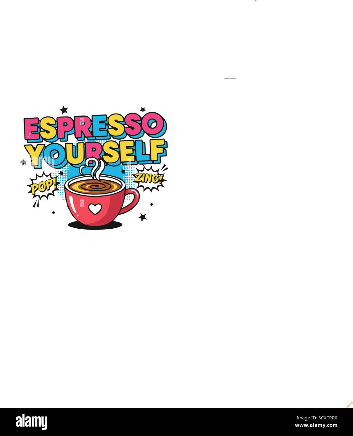 Espresso Yourself – Pop Art Coffee Lover T-Shirt Design Stock Vektor