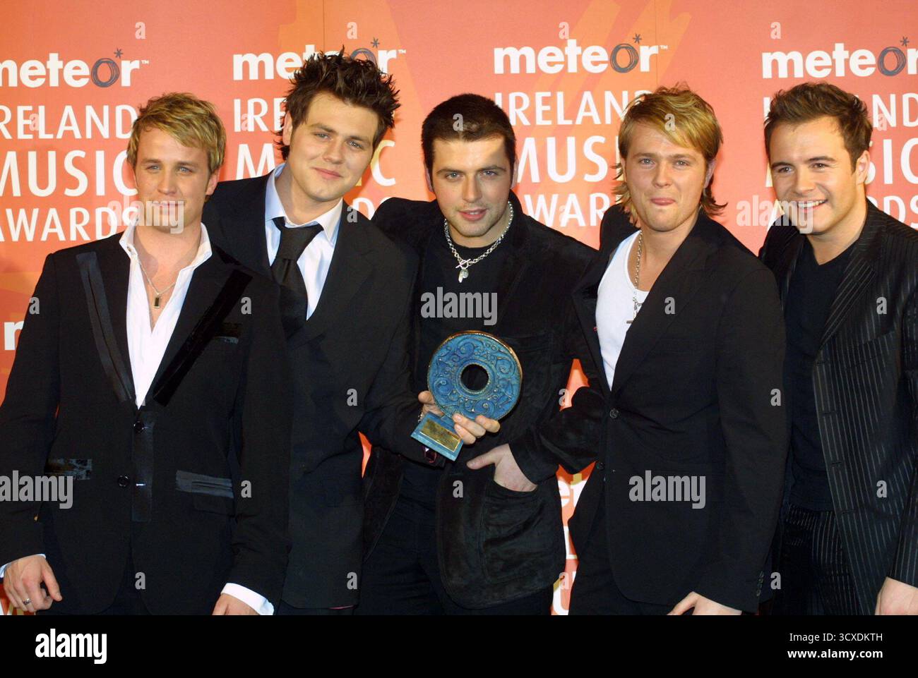 Westlife bei den Meteor Ireland Music Awards, Dublin, 3. März 2003 Stockfoto