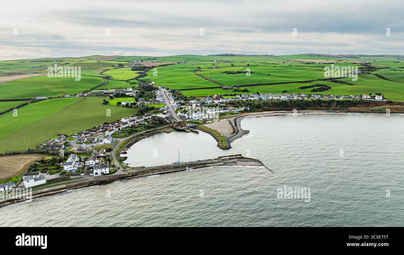 Blick aus der Vogelperspektive auf Drummore, Dumfries und Galloway, Großbritannien Stockfoto