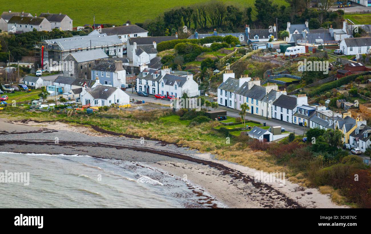 Blick aus der Vogelperspektive auf Drummore, Dumfries und Galloway, Großbritannien Stockfoto