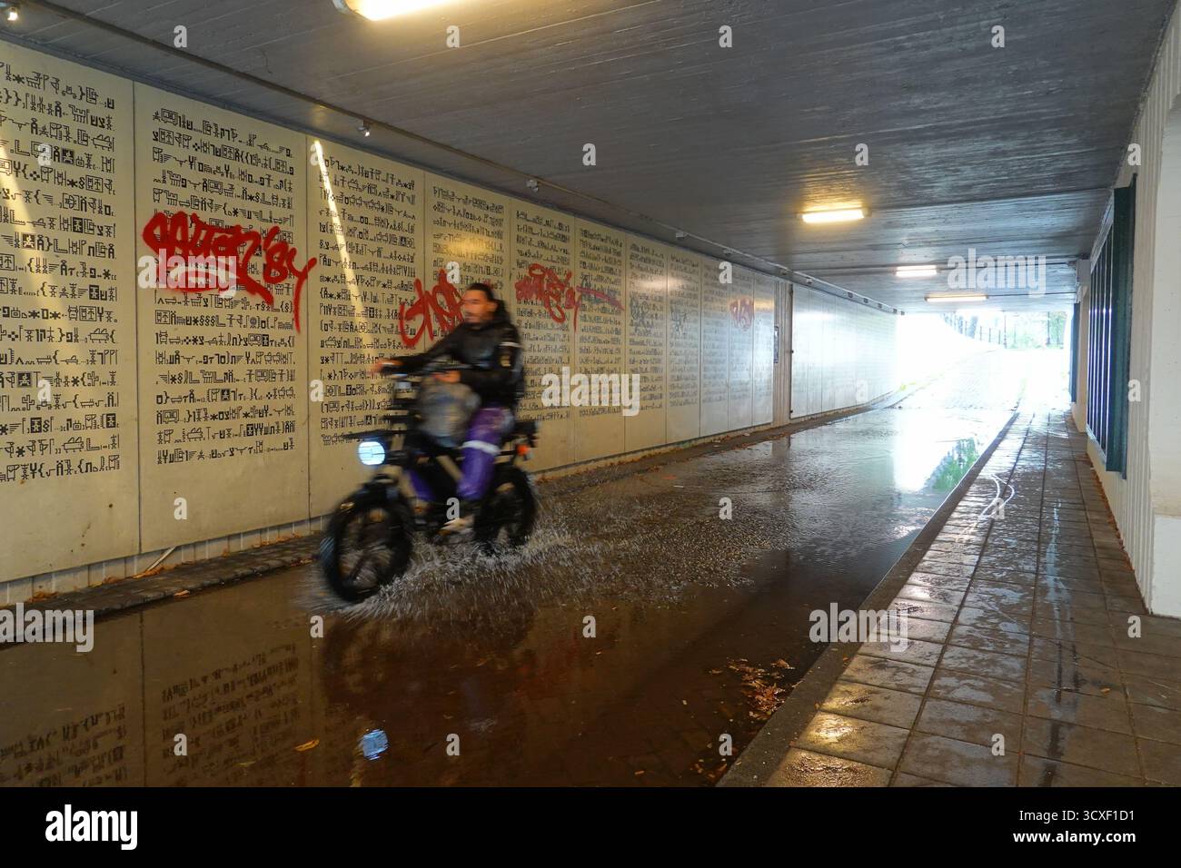 Amsterdam, Radfahrer im Regen // Amsterdam, Fahrradfahrer im RAIM Stockfoto Amsterdam, Radfahrer im Regen // Amsterdam, Fahrradfahrer im RAIM Stockfoto