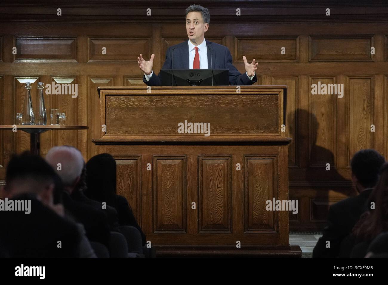 Energieminister Ed Miliband hält eine Rede auf der Energy UK Annual Conference in Westminster, Zentrum von London. Bilddatum: Dienstag, 14. Oktober 2025. Stockfoto