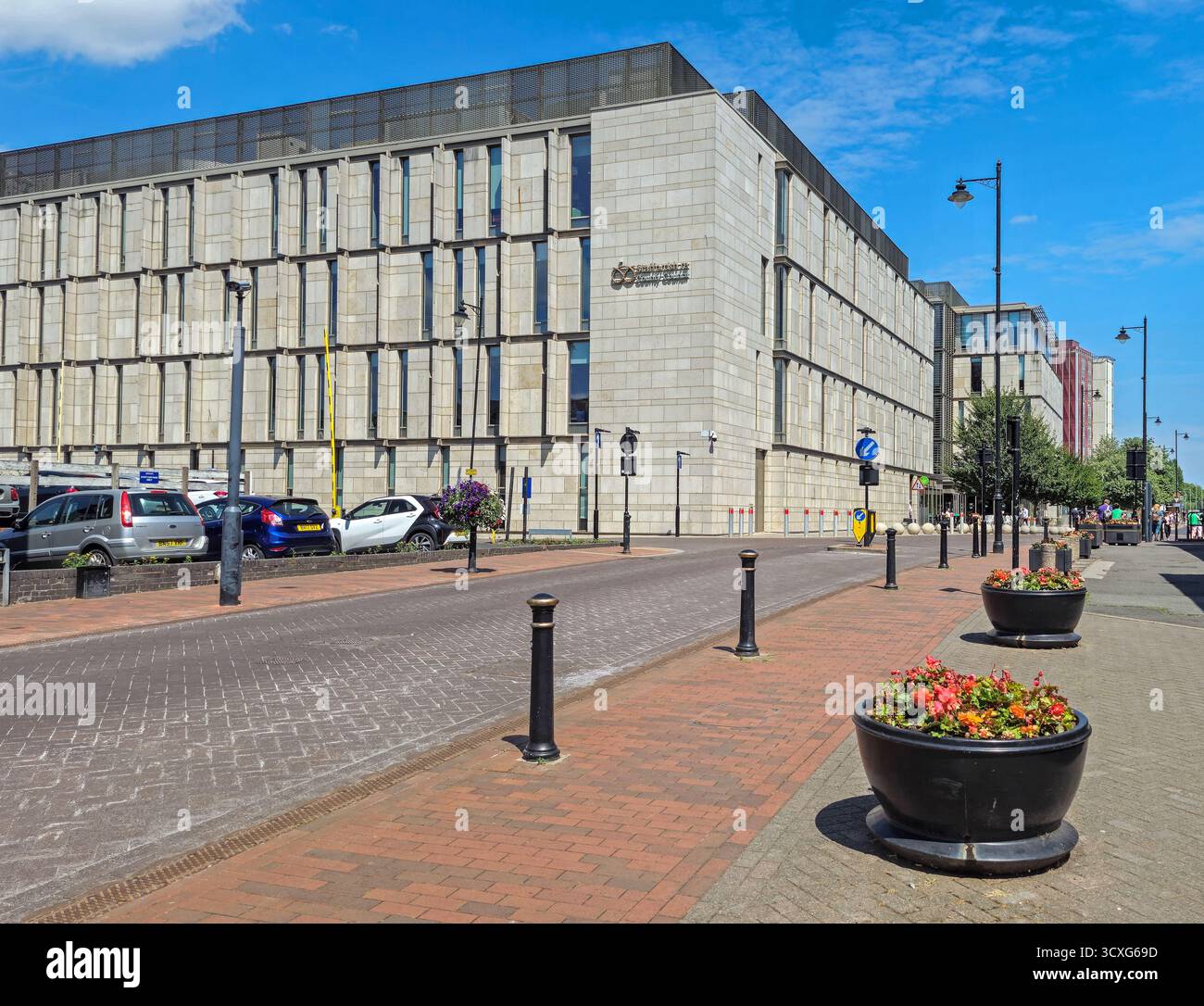 Staffordshire Place, in der Nähe der Tipping Street, Sitz des Staffordshire County Council, Stafford, Staffordshire, England, Großbritannien Stockfoto
