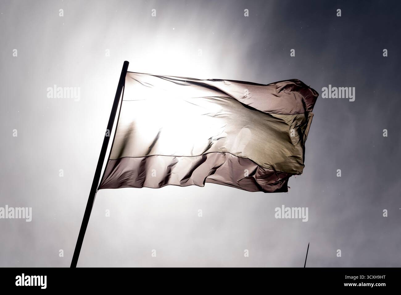 Spanien, Segovia, Alcázar, mit spanischer Flagge Stockfoto