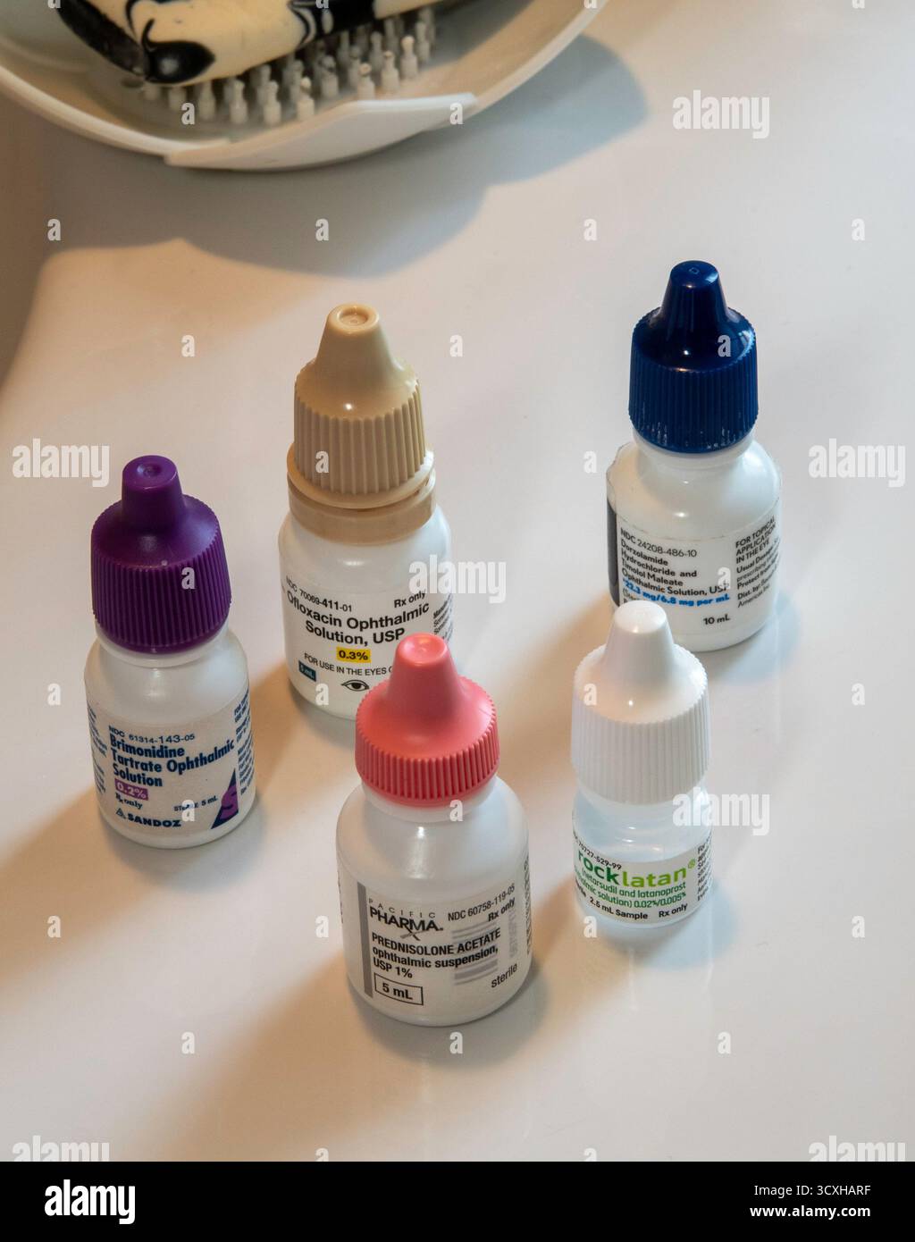 Stillleben von Glaukomaugen, 2025, New York City, USA Stockfoto