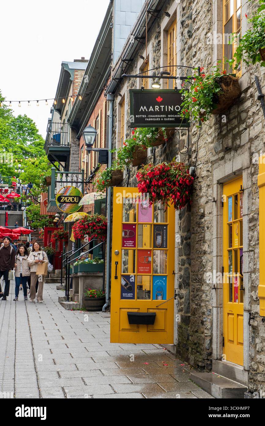 Straßenlandschaften, Old Quebec, Kanada. Stockfoto