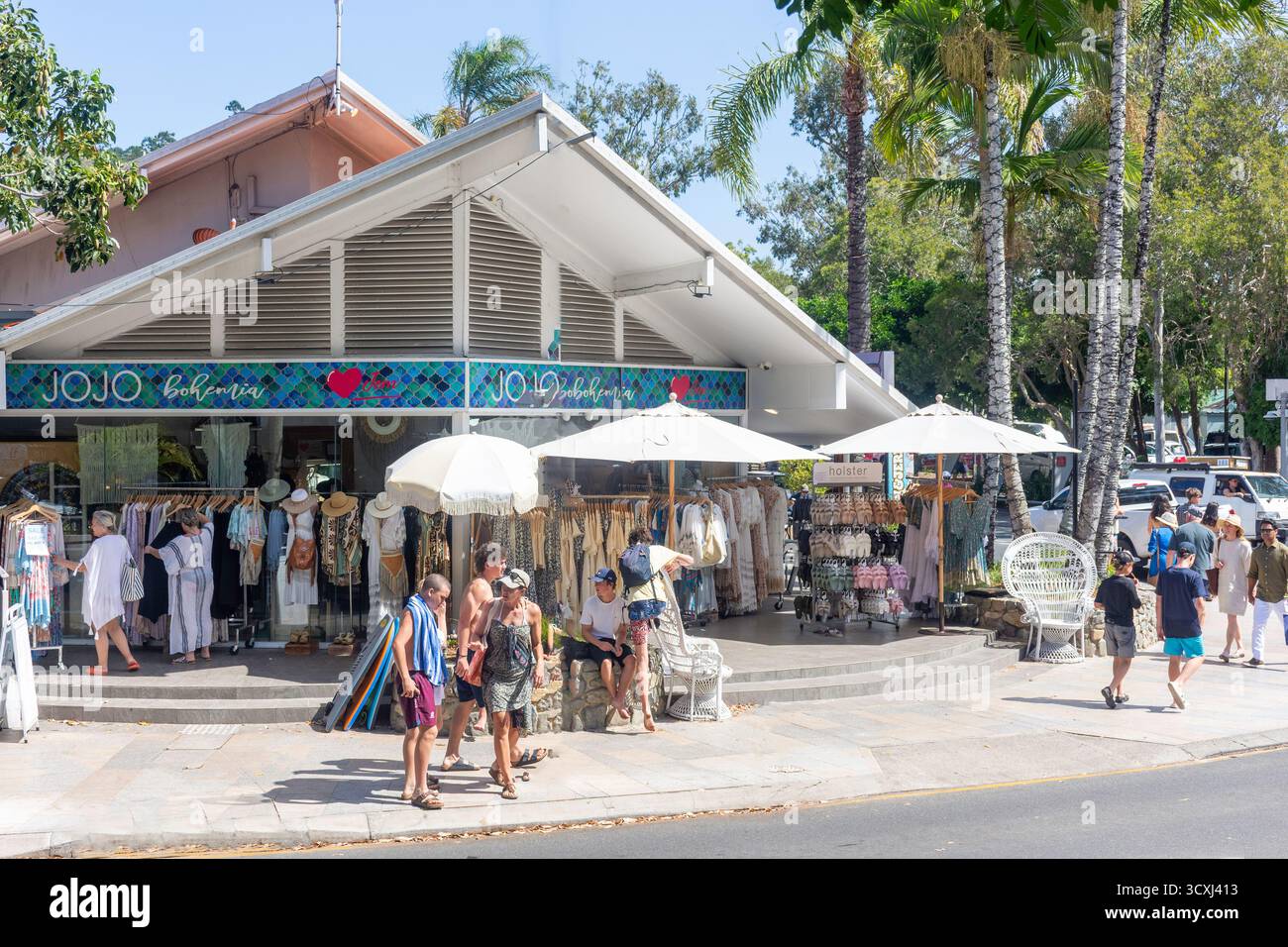 Jojo Bohemian Boutique, Hastings Street, Noosa Heads, Shire of Noosa, Sunshine Coast Region, Queensland, Australien Stockfoto