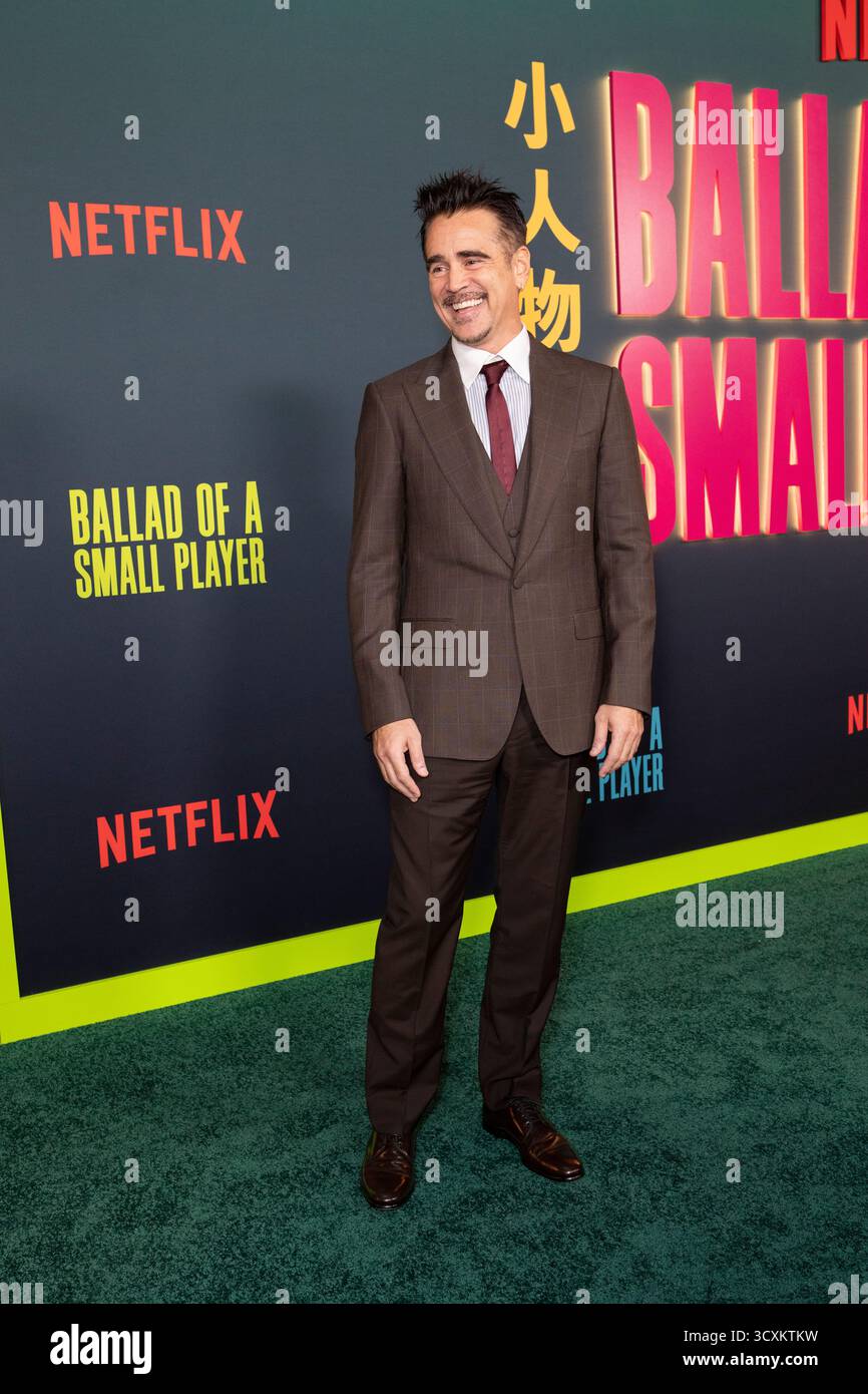 Los Angeles CA, USA, 14. Okt. 2025 Schauspieler Colin Farrell bei Arrivals für Neflix' Sonder-Vorführung der BALLADE Eines KLEINSPIELERS im Egyptian Theatre Hollywood in Los Angeles, CA am 14. Oktober 2025. Quelle: Carla Van Wagoner/Alamy Live News Stockfoto